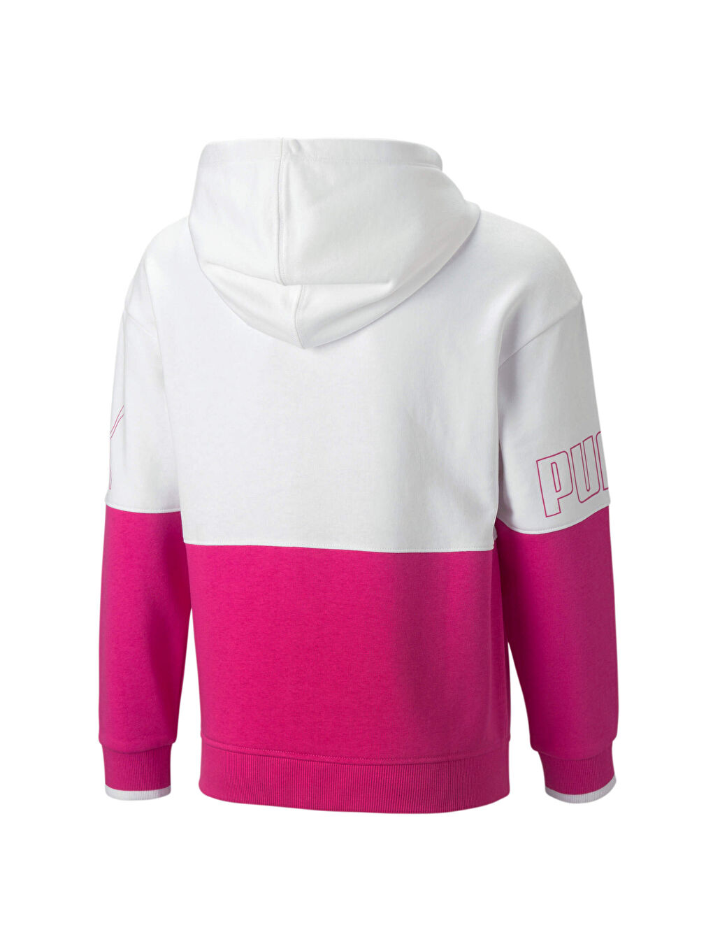 Beyaz Power Colour Block Genç Kapüşonlu SWEATSHIRT-5
