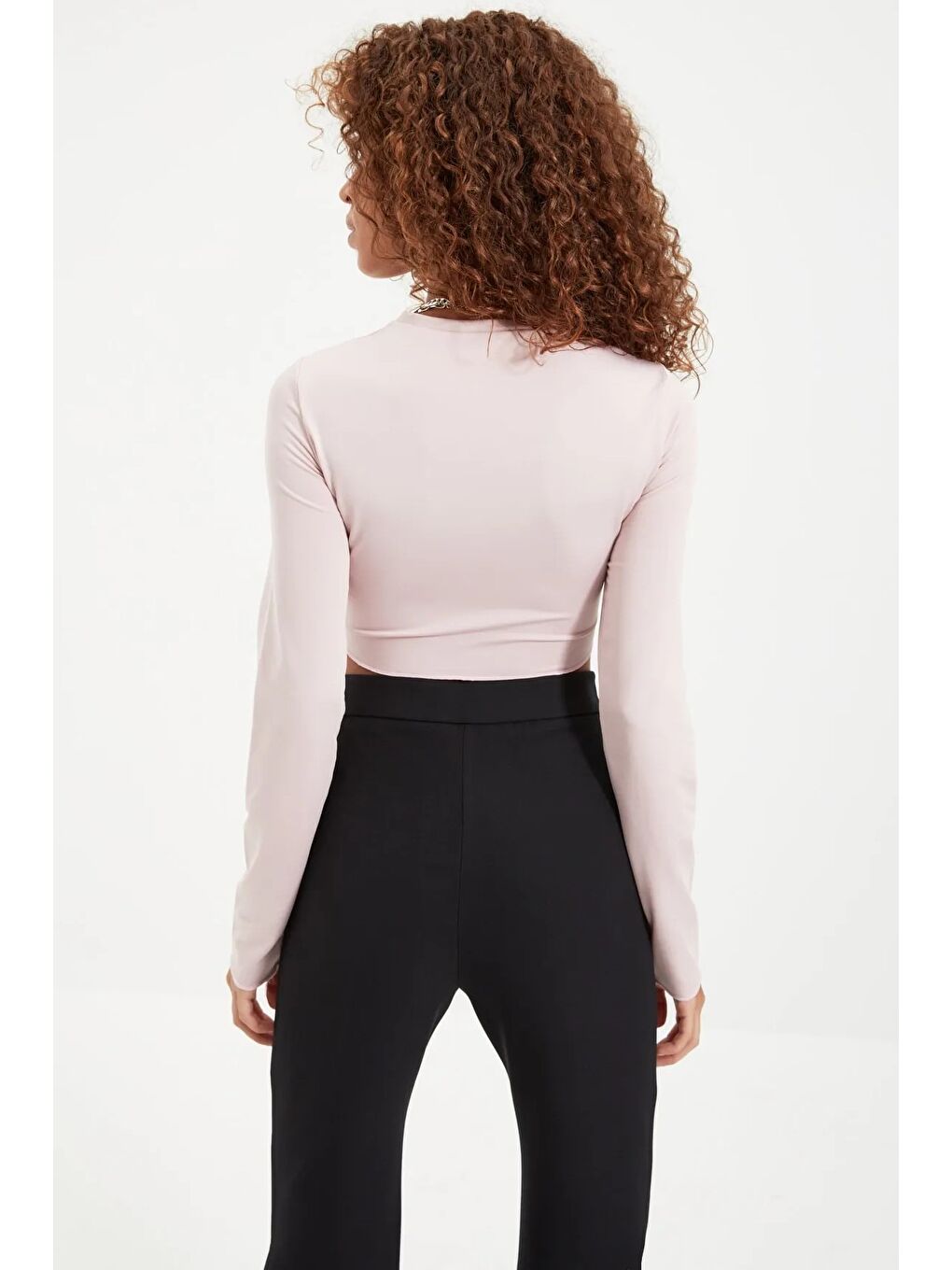 Siyah Flare İspanyol Paça Paçası Yırtmaçlı Dokuma Pantolon-3