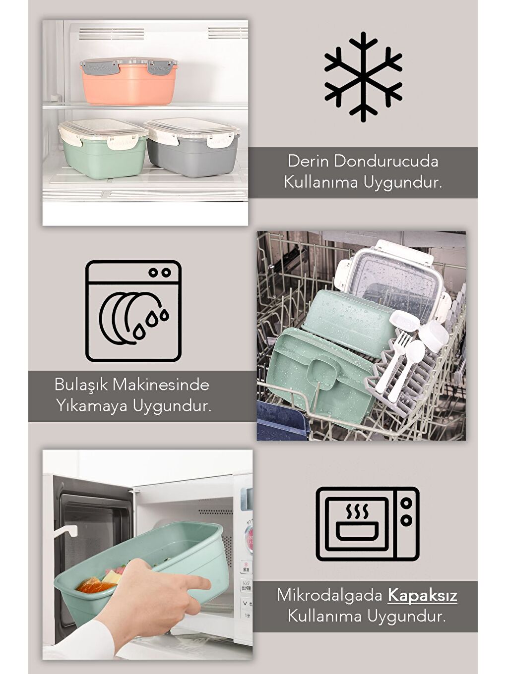 2 Katlı Kilitli Kapak Yemek Kabı Bölmeli Lunch Box Diyet Beslenme Kutusu Sosluk Çatal Kaşık Yeşil-4