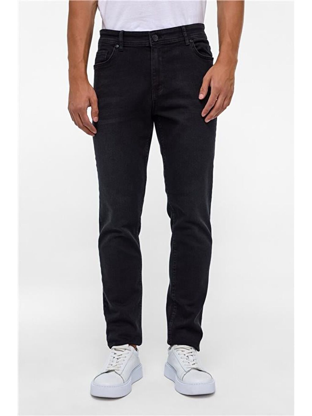 Siyah Slim Denim Pantolon-1