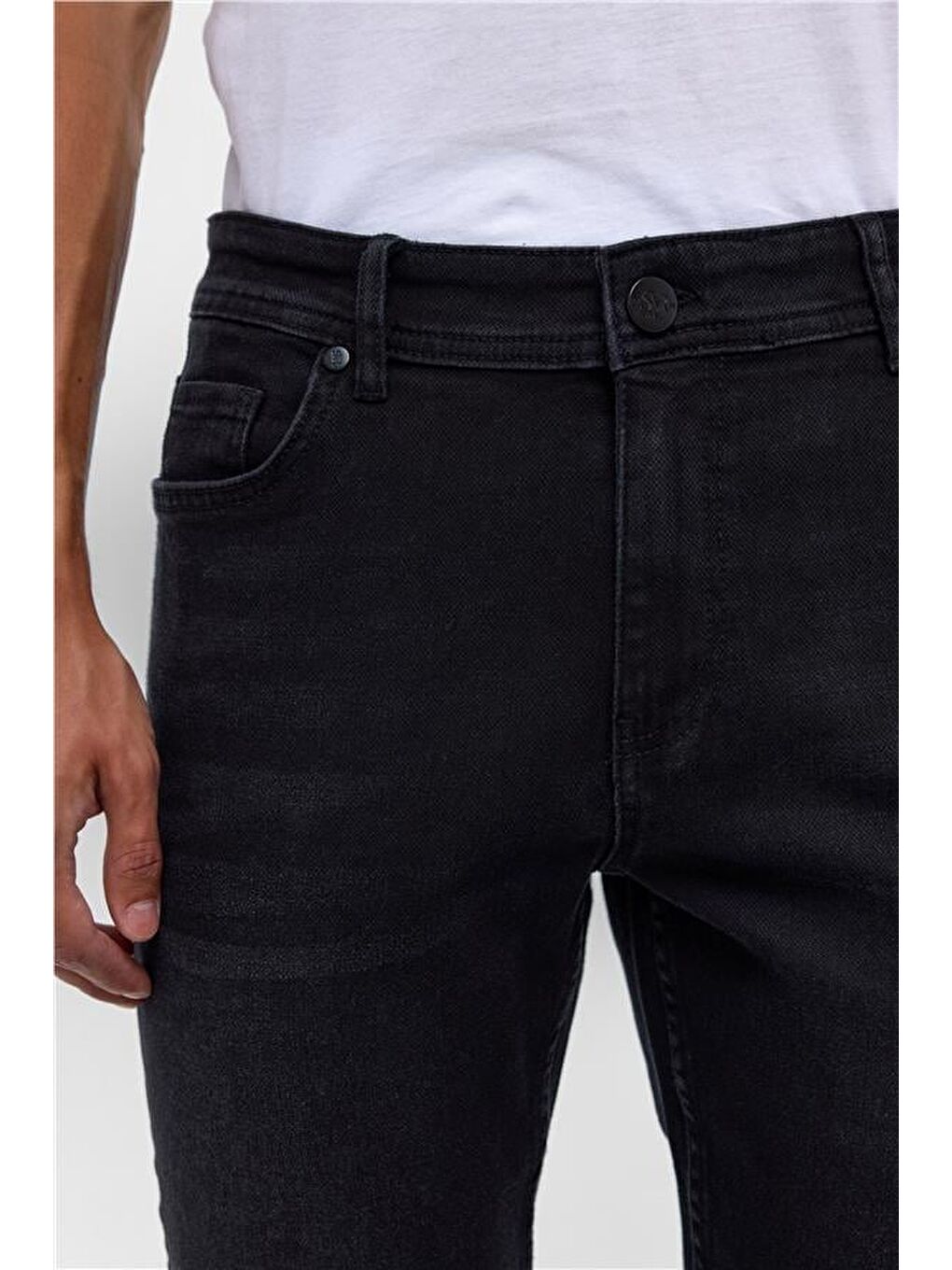 Siyah Slim Denim Pantolon-3