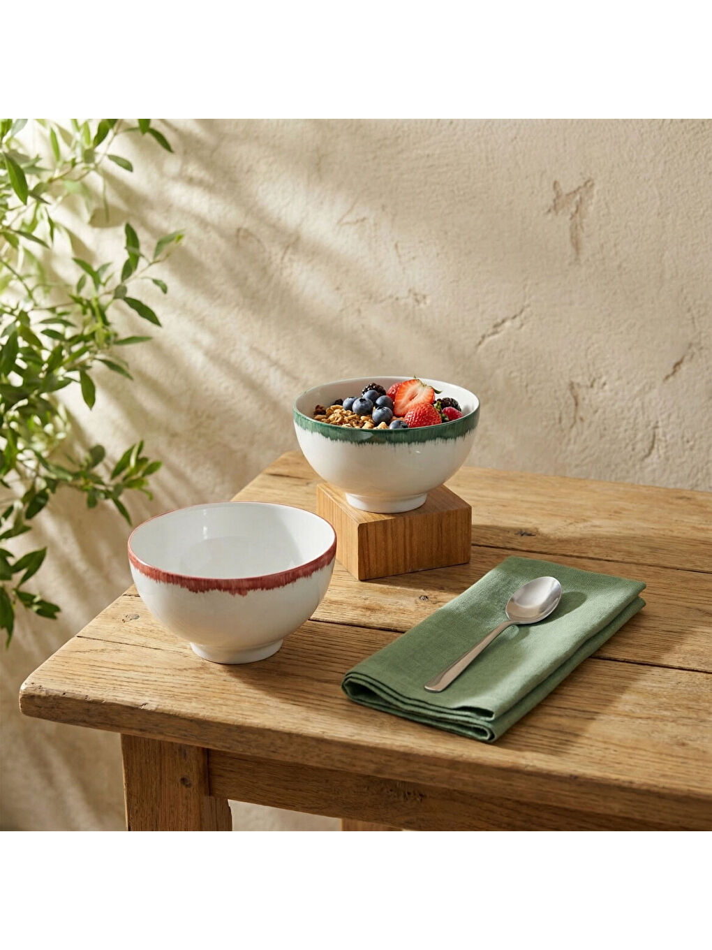 Ekru Güral 2li Çok Amaçlı Modern Kase Seti 15 cm-2