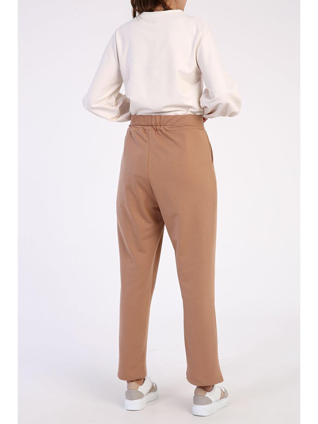 Koyu Bej Büyük Beden Cepli Eşofman Altı-4