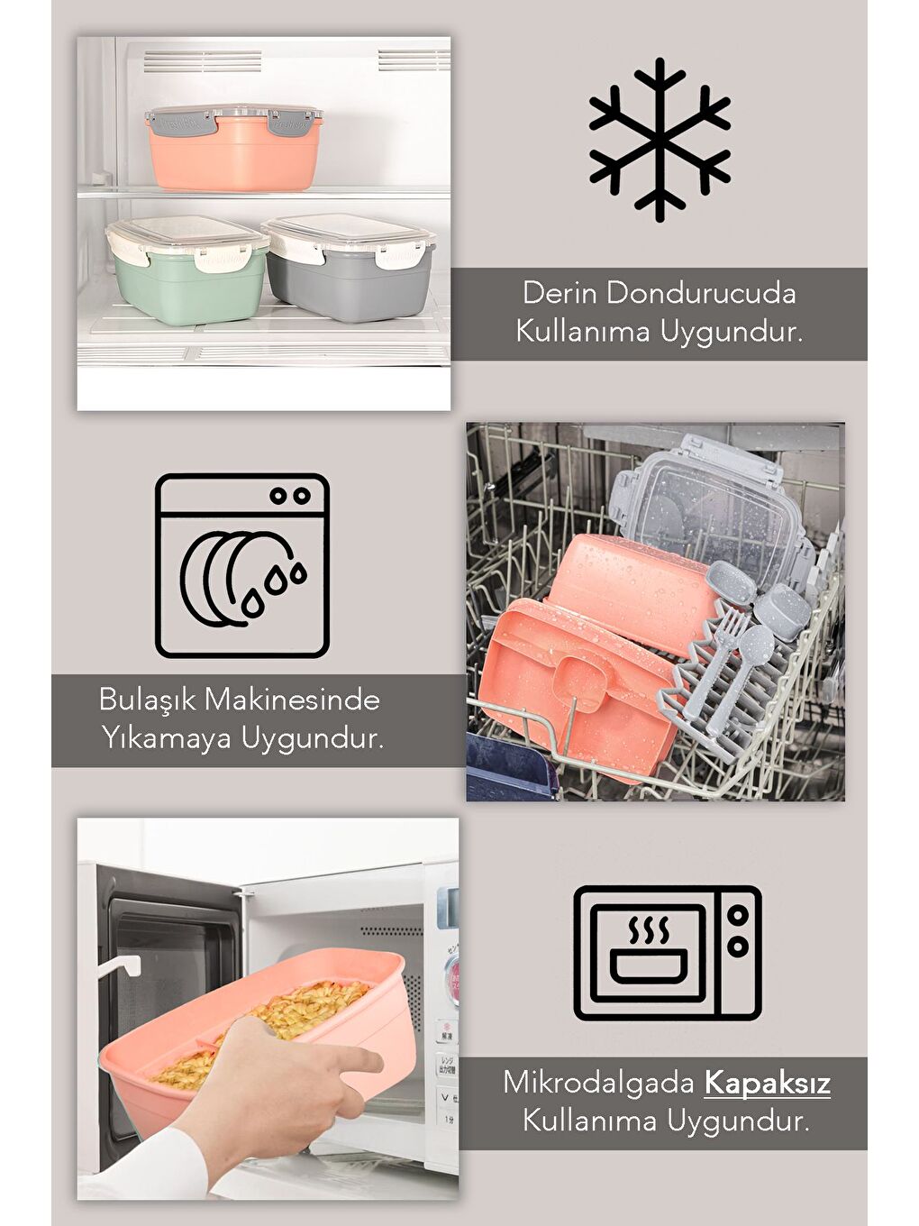 2 Katlı Kilitli Kapak Yemek Kabı Bölmeli Lunch Box Diyet Beslenme Kutusu Sosluk Çatal Kaşık Pembe-4