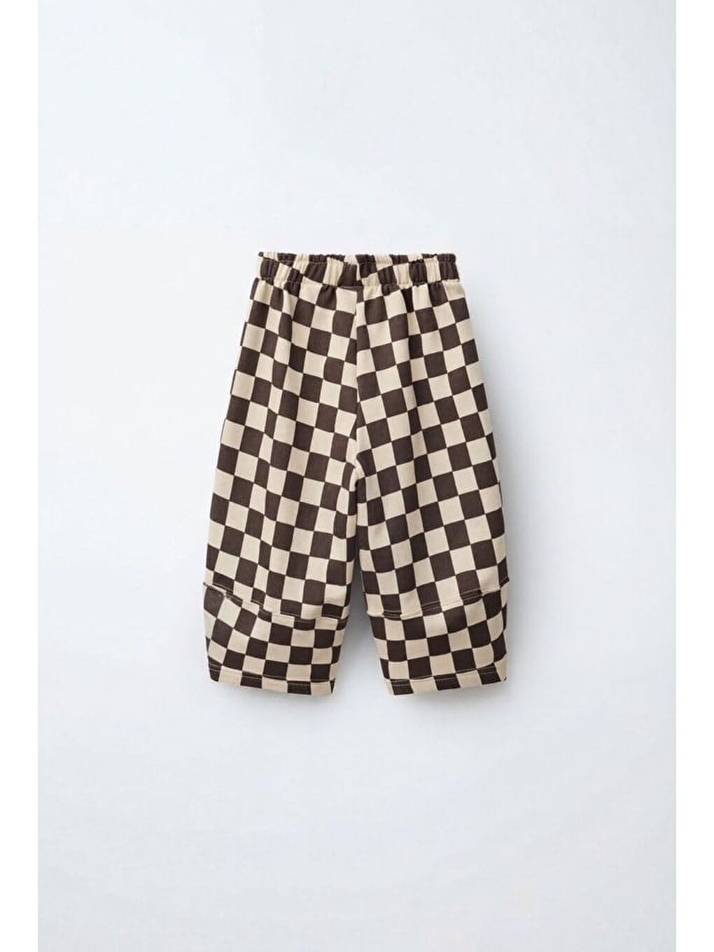 Çocuk Kahverengi Kare Desenli Eşofman-1