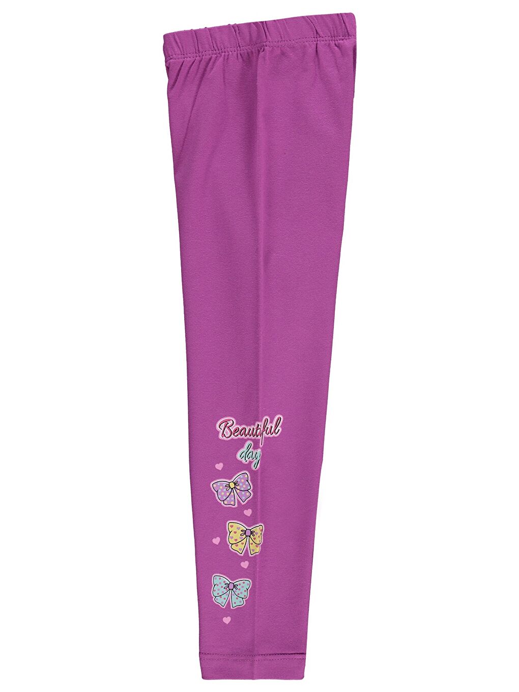 Mor Girls Beautiful Day Baskılı 2-5 Yaş Tayt - Lila-1