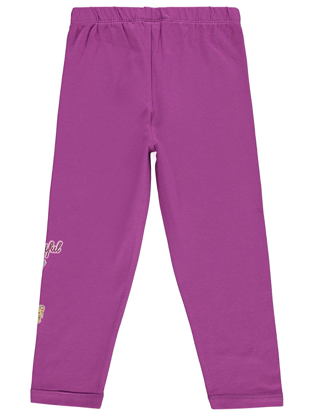 Mor Girls Beautiful Day Baskılı 2-5 Yaş Tayt - Lila-2