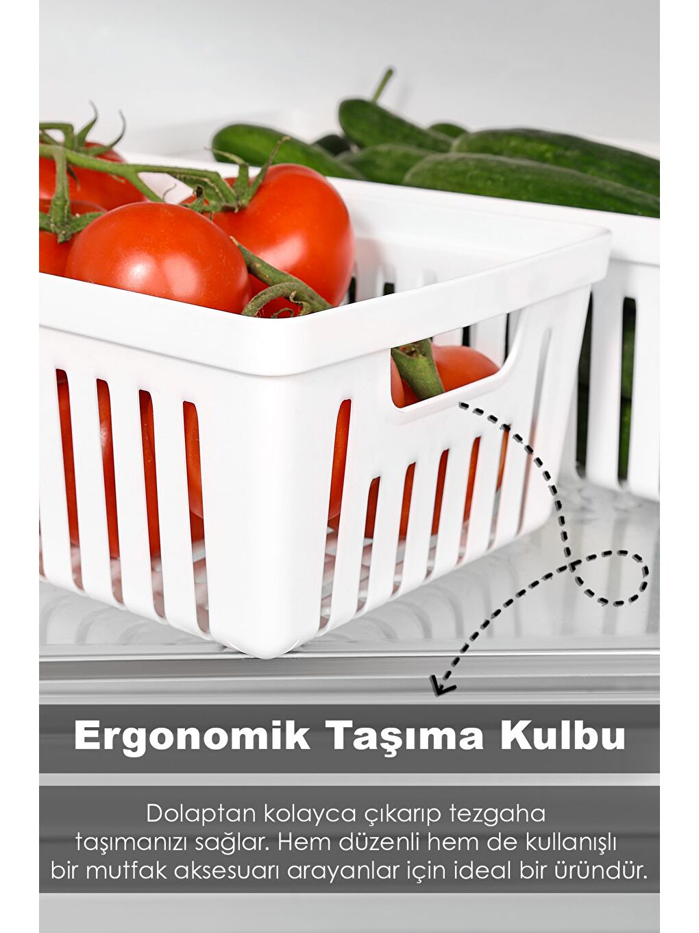 3 Adet Buzdolabı Düzenleyici Sepet Dolap İçi Meyve Sebze Düzenleyici Organizer Saklama Kabı Beyaz-1