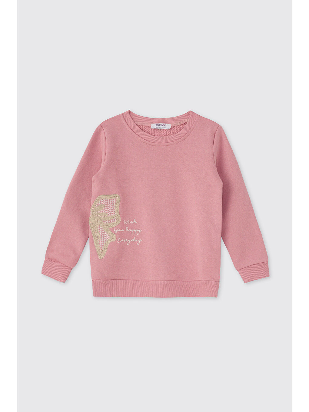 Pembe Kız Çocuk Pudra Sweatshirt