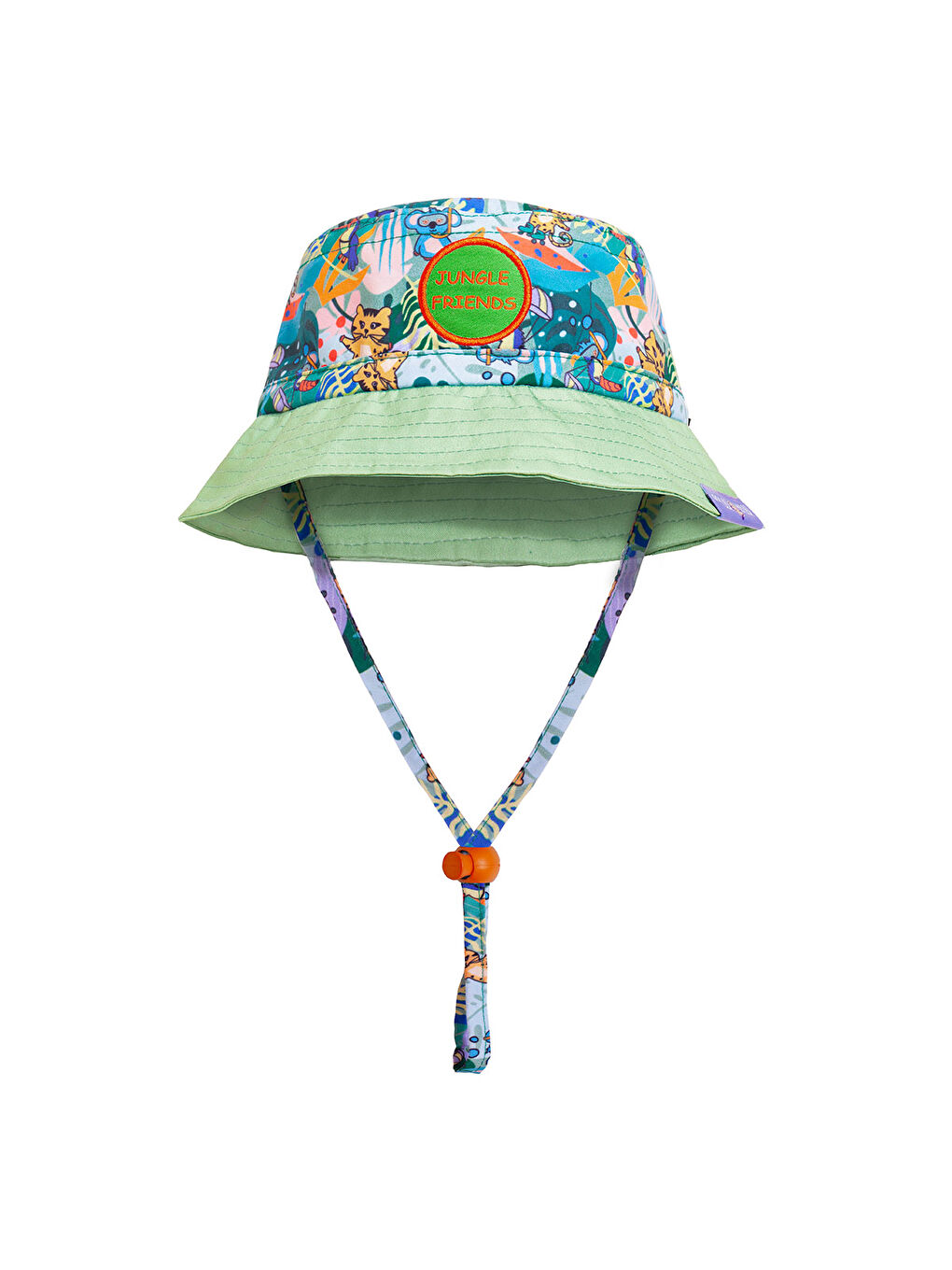 Yeşil Jungle Friends Ayarlanabilir Yazlık Bebek Şapkası 0-18 Ay