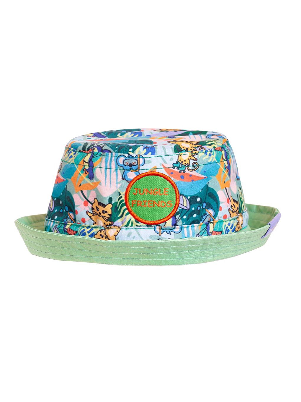 Yeşil Jungle Friends Ayarlanabilir Yazlık Bebek Şapkası 0-18 Ay-2