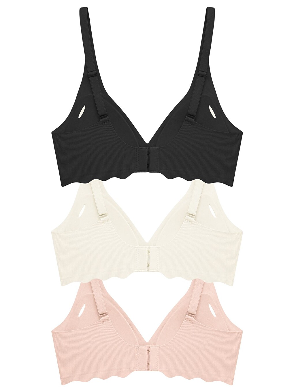 Karışık Seamless Bra - Lumera|lazer Kesim Balensiz Rib Dokulu Dalga Kesim Dikişsiz Kadın Sütyen 3'lü Paket-2-1