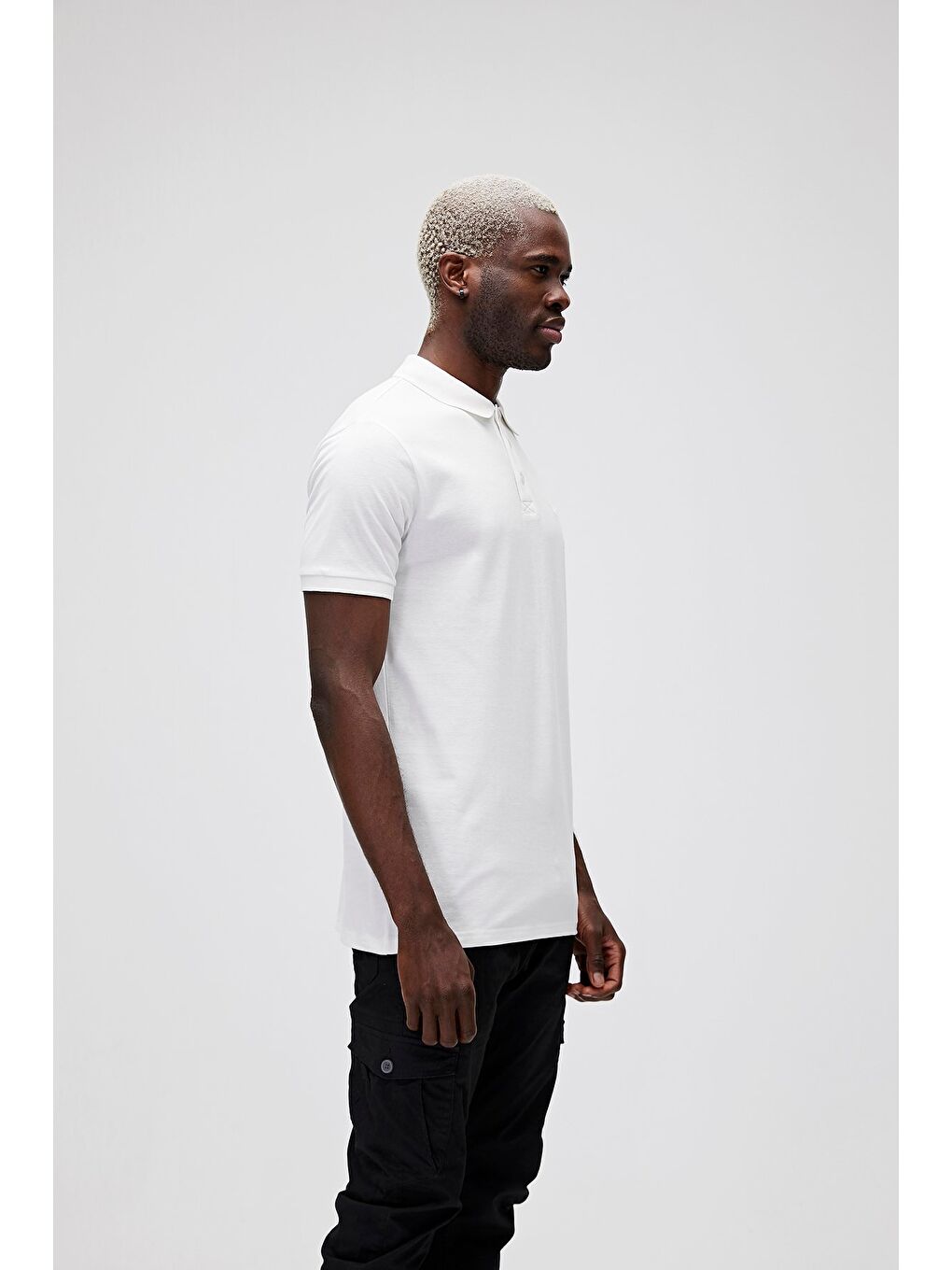 Stark Off-White Beyaz Polo Yaka Erkek Tişört-1