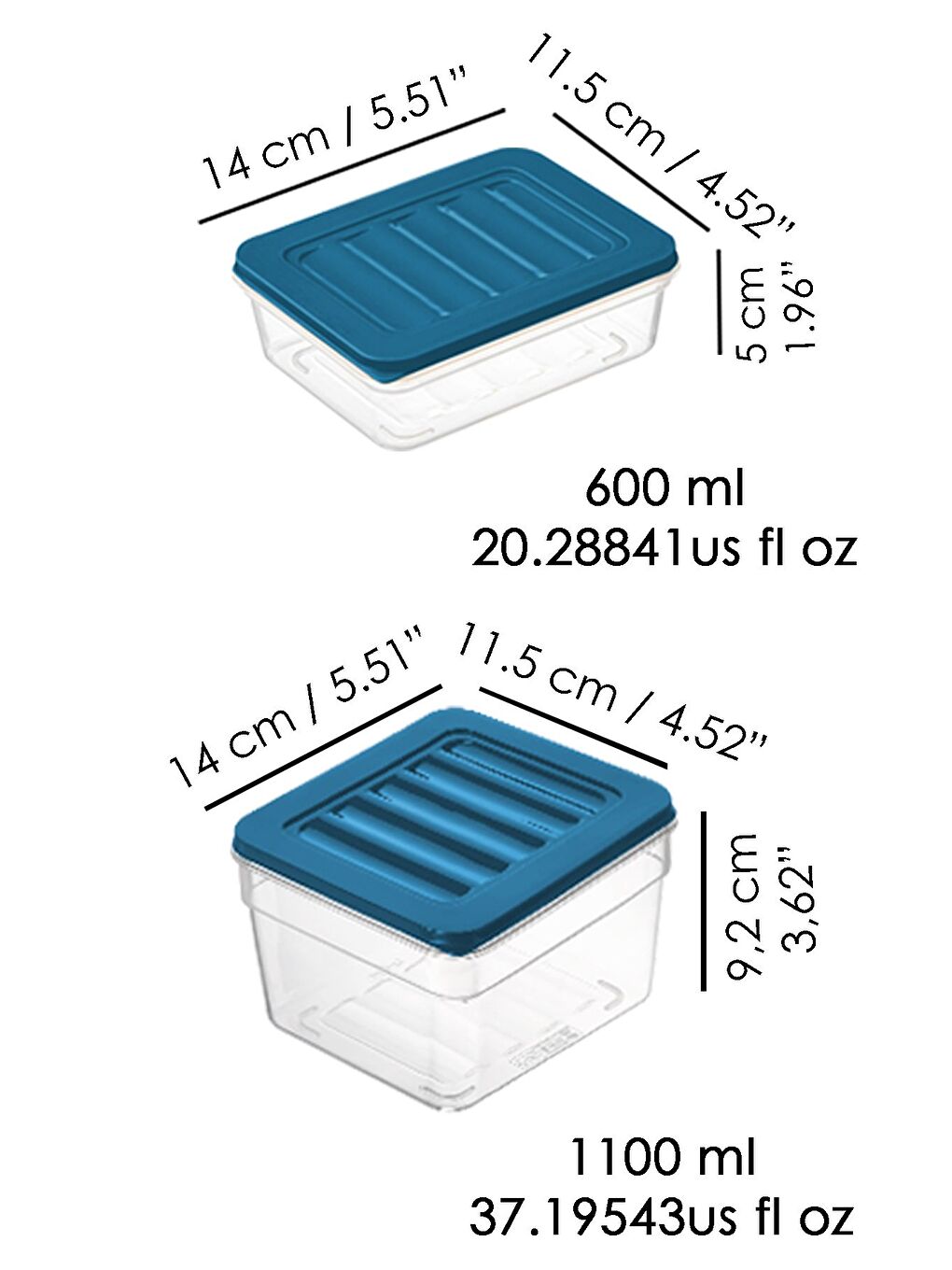 6lı Buzdolabı Organizer Set Düzenleyici Saklama Kabı Derin ve Sığ Mikrodalga Difriz Kabı S Mavi-2