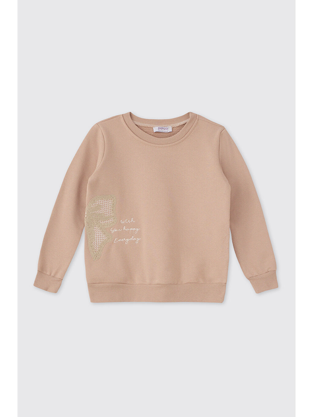 Bej Kız Çocuk Taş Sweatshirt