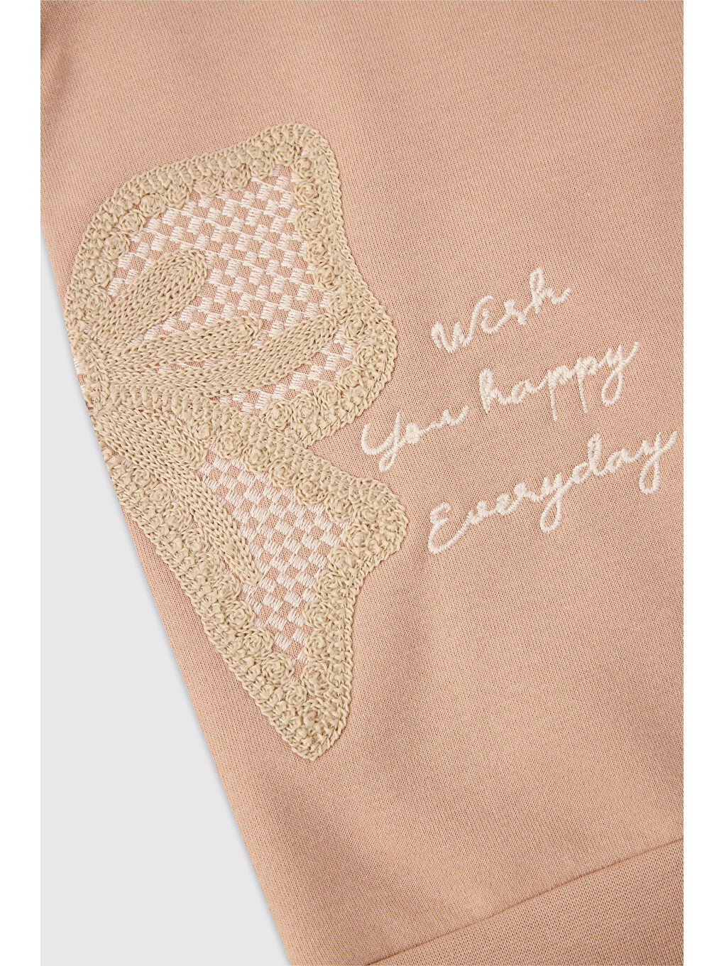 Bej Kız Çocuk Taş Sweatshirt-2