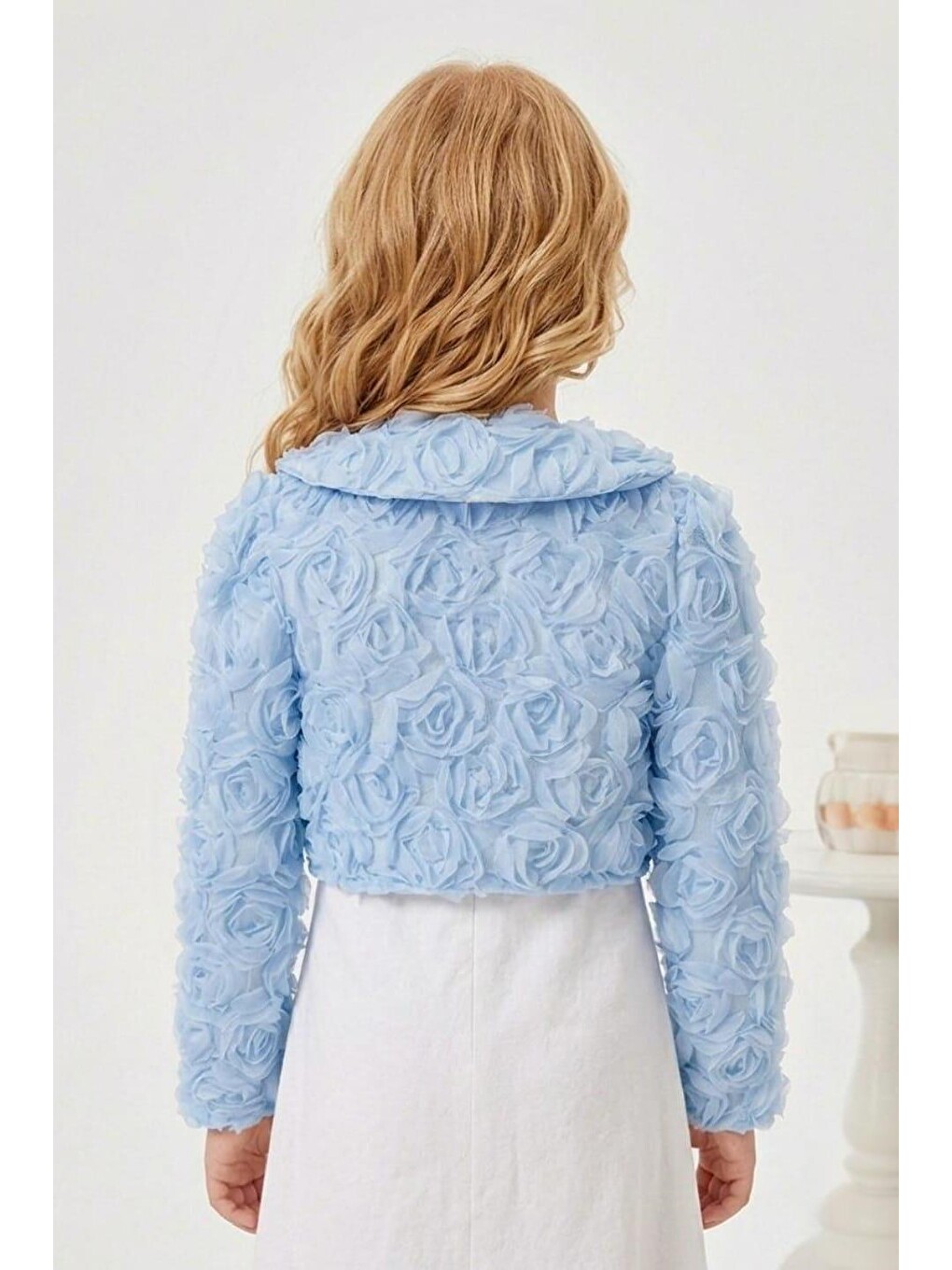Mavi Luvia Lase Detay Kız Çocuk Bolero M00812-1