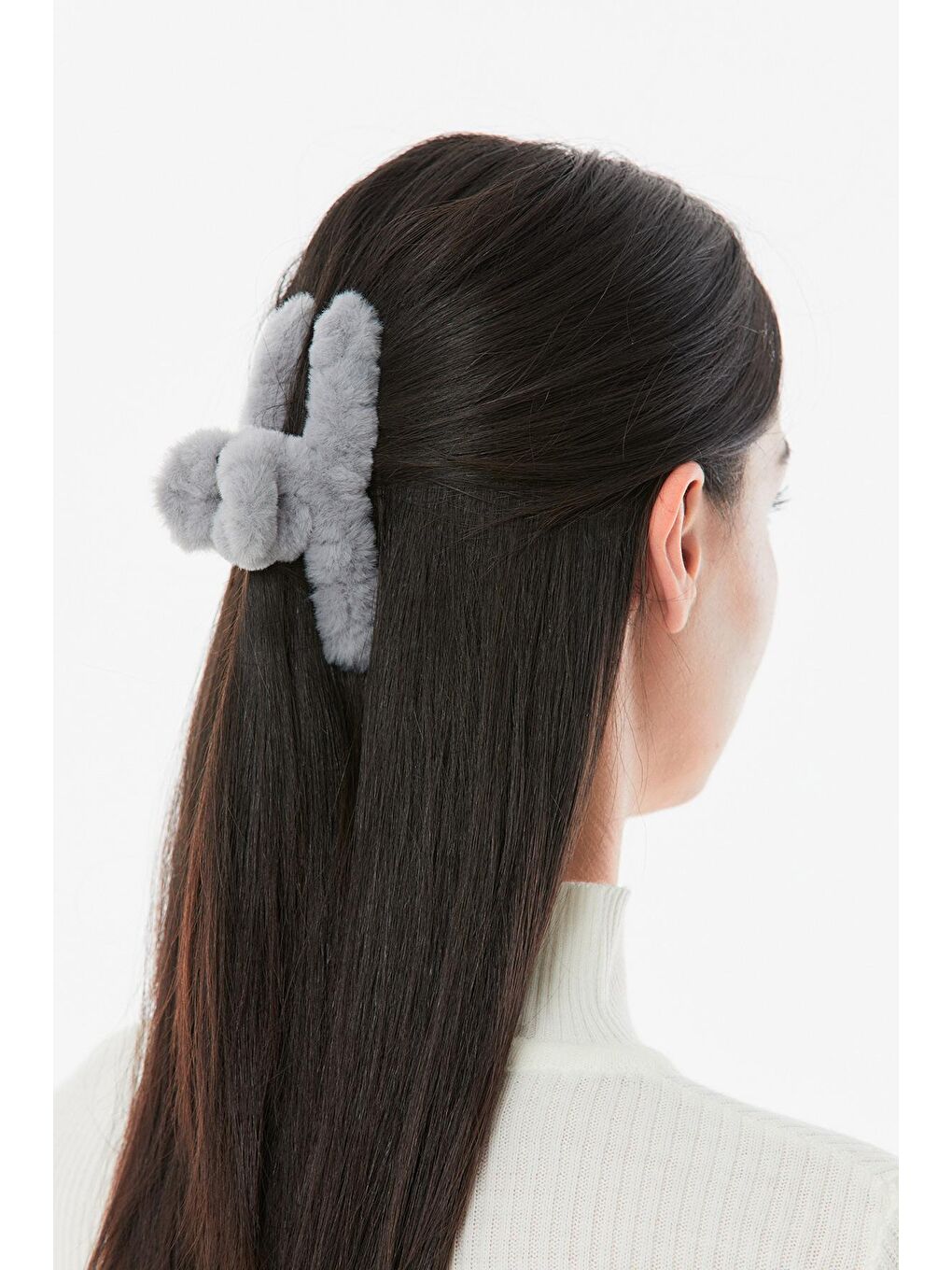 Gri Peluş Mandal Toka