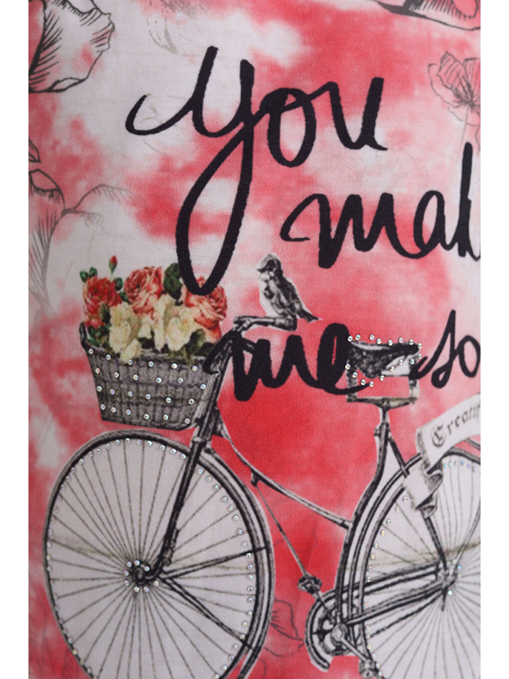 Kırmızı Kız Çocuk Bisiklet Baskılı Atlet-4