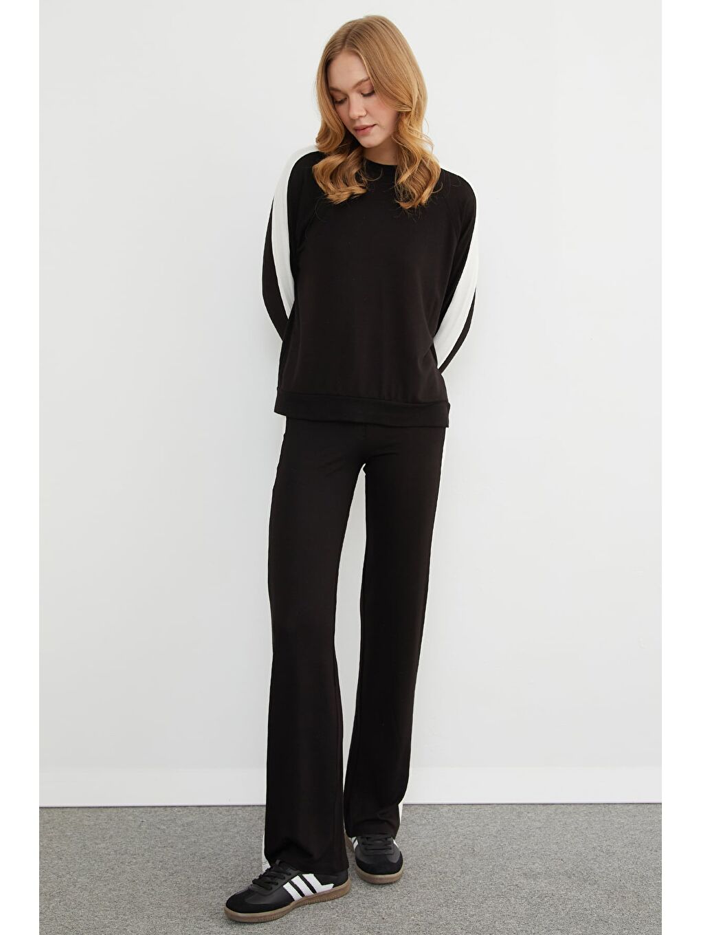 Siyah Basic Bisiklet Yaka Şeritli Modal 2 Li Takım-4