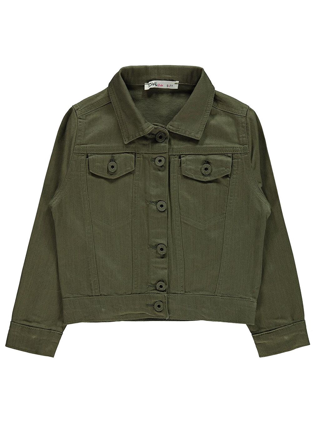 Girls Kız Çocuk Jean Ceket 10 13 Yaş Haki