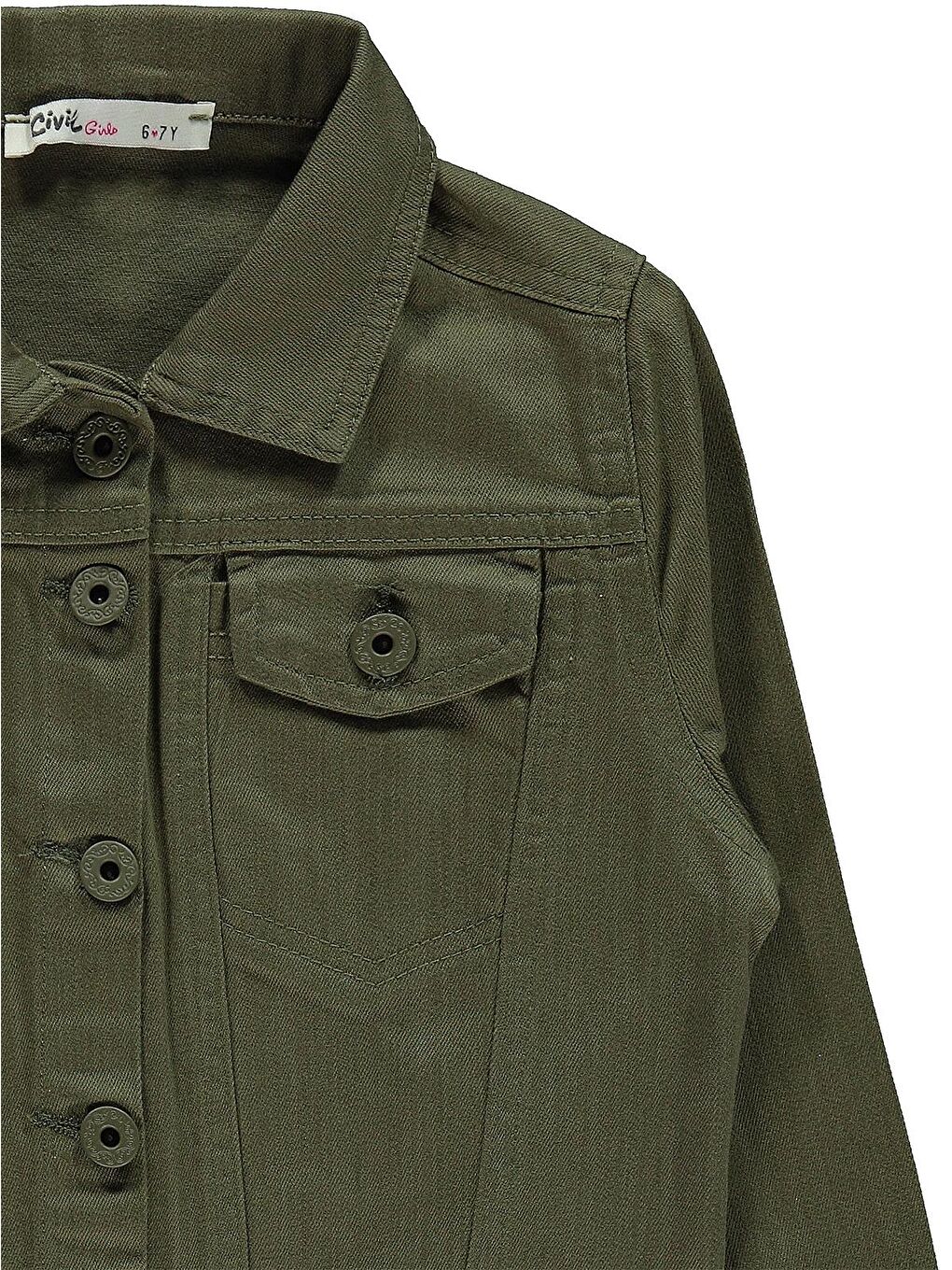 Girls Kız Çocuk Jean Ceket 10 13 Yaş Haki-2