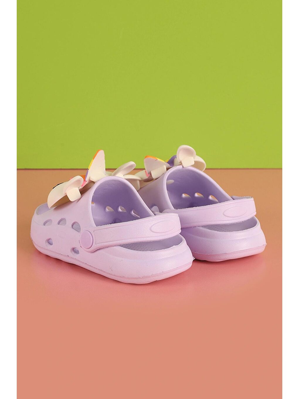 Lila Göz Figürlü Delikli Çocuk Terlik-3