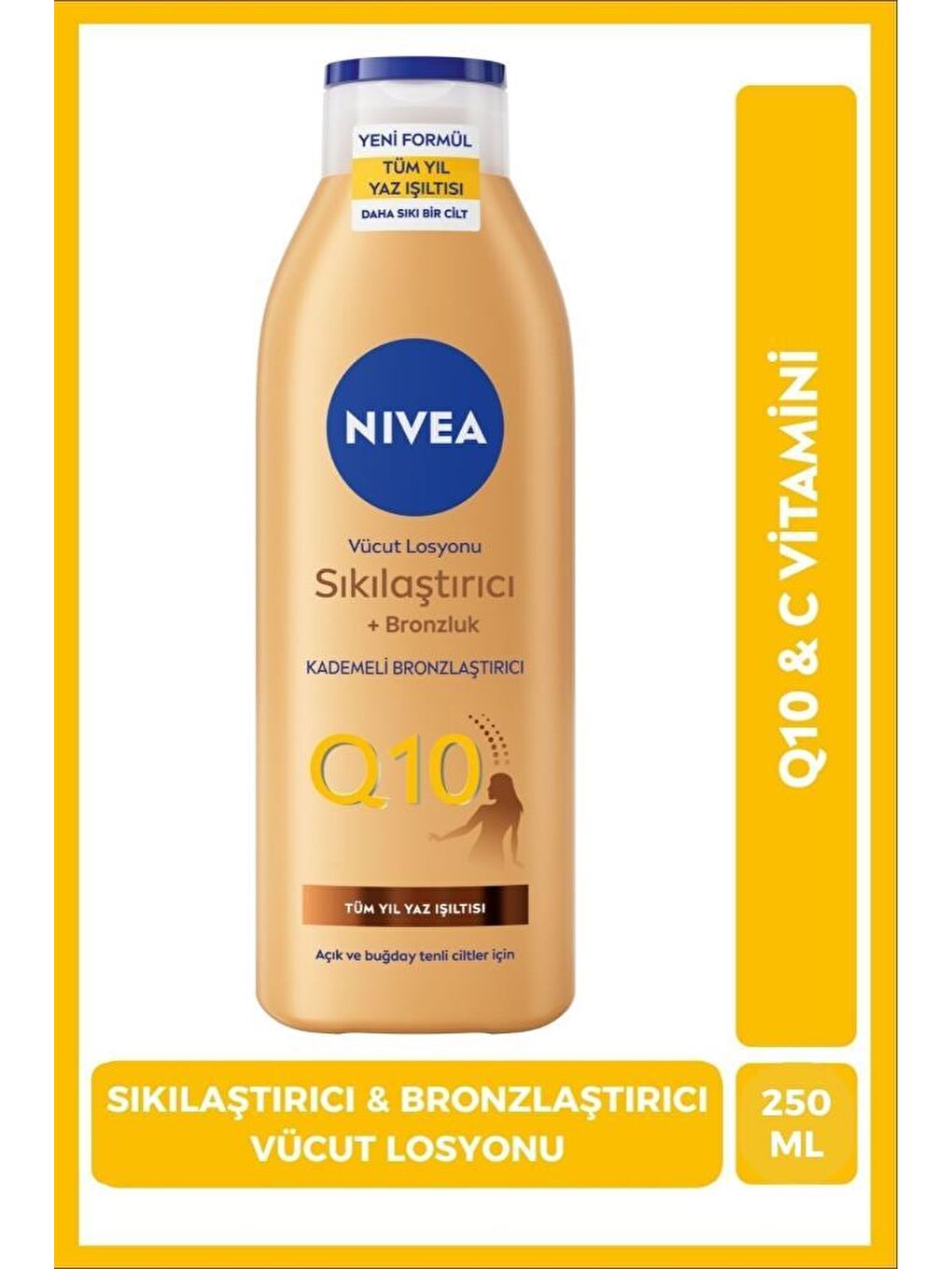 Nivea Q10 Sıkılaştırıcı ve Bronzlaştırıcı Vücut Losyonu 250 ml