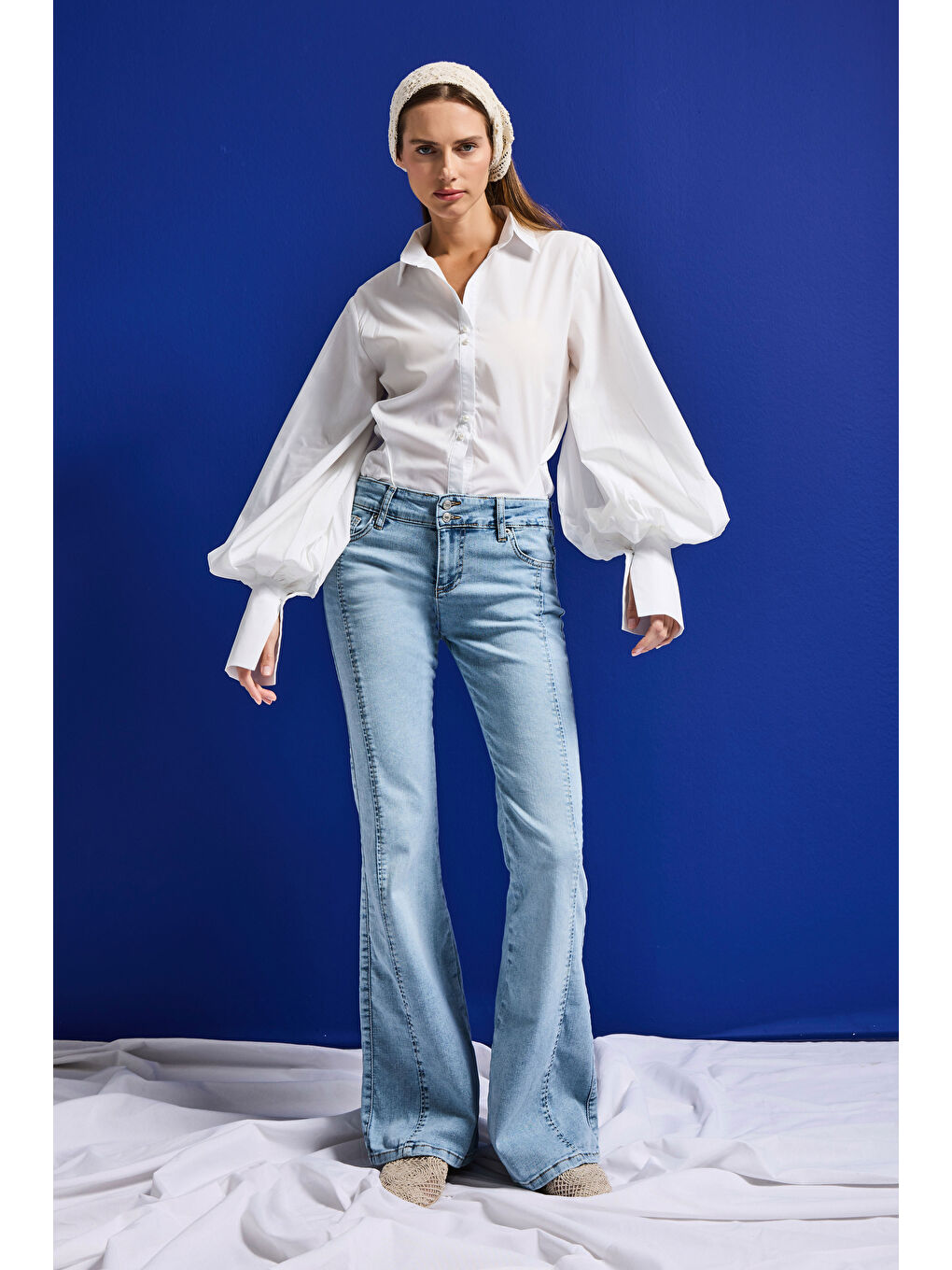 Mavi Kadın Ice 4s6-3 Mid Rise Flare Fit Kemer Detaylı Esnek Kumaş Denim Jean-6