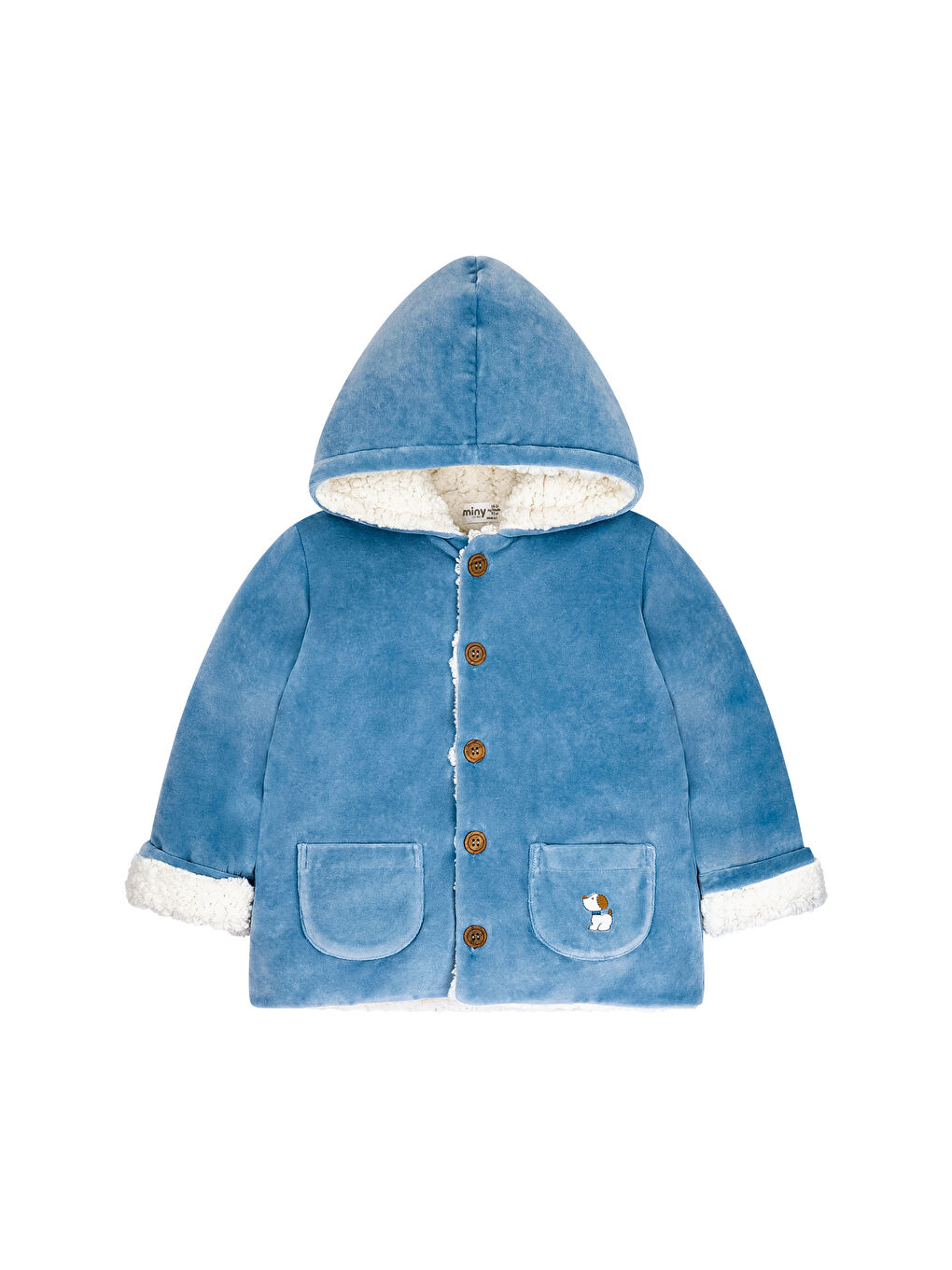 Mavi Çift Taraflı Kadife Erkek Bebek Ceket-2
