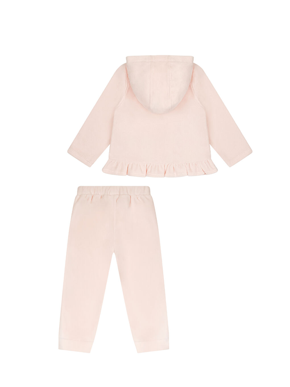 Pembe Kadife Kız Bebek İkili Takım-3