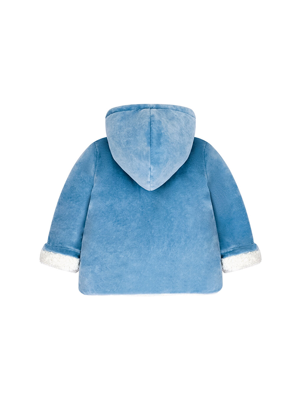 Mavi Çift Taraflı Kadife Erkek Bebek Ceket-3