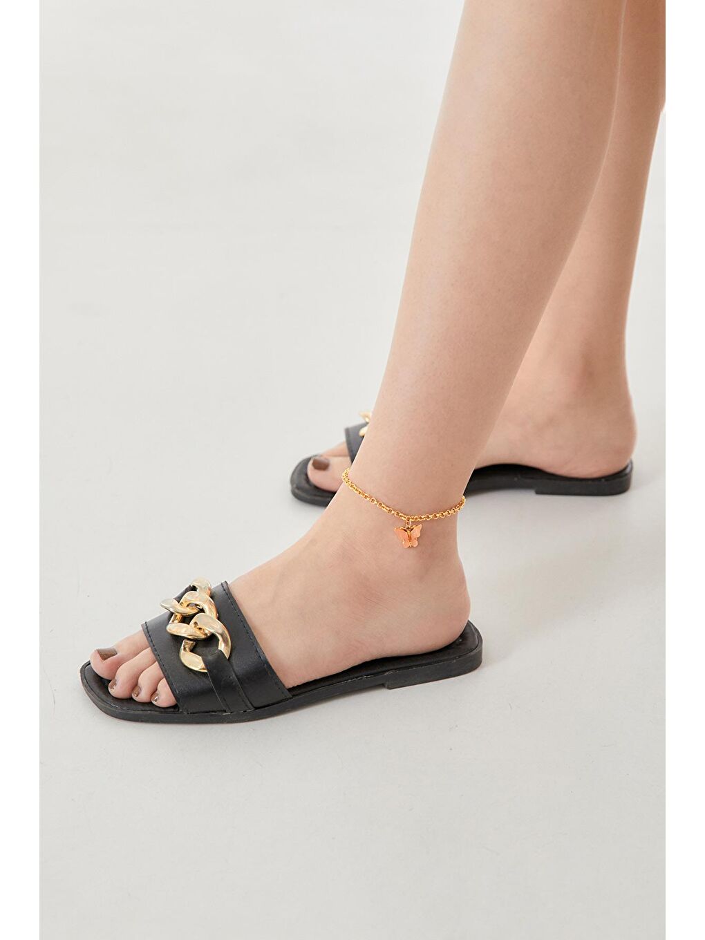 Pembe Kelebekli Zincir Halhal