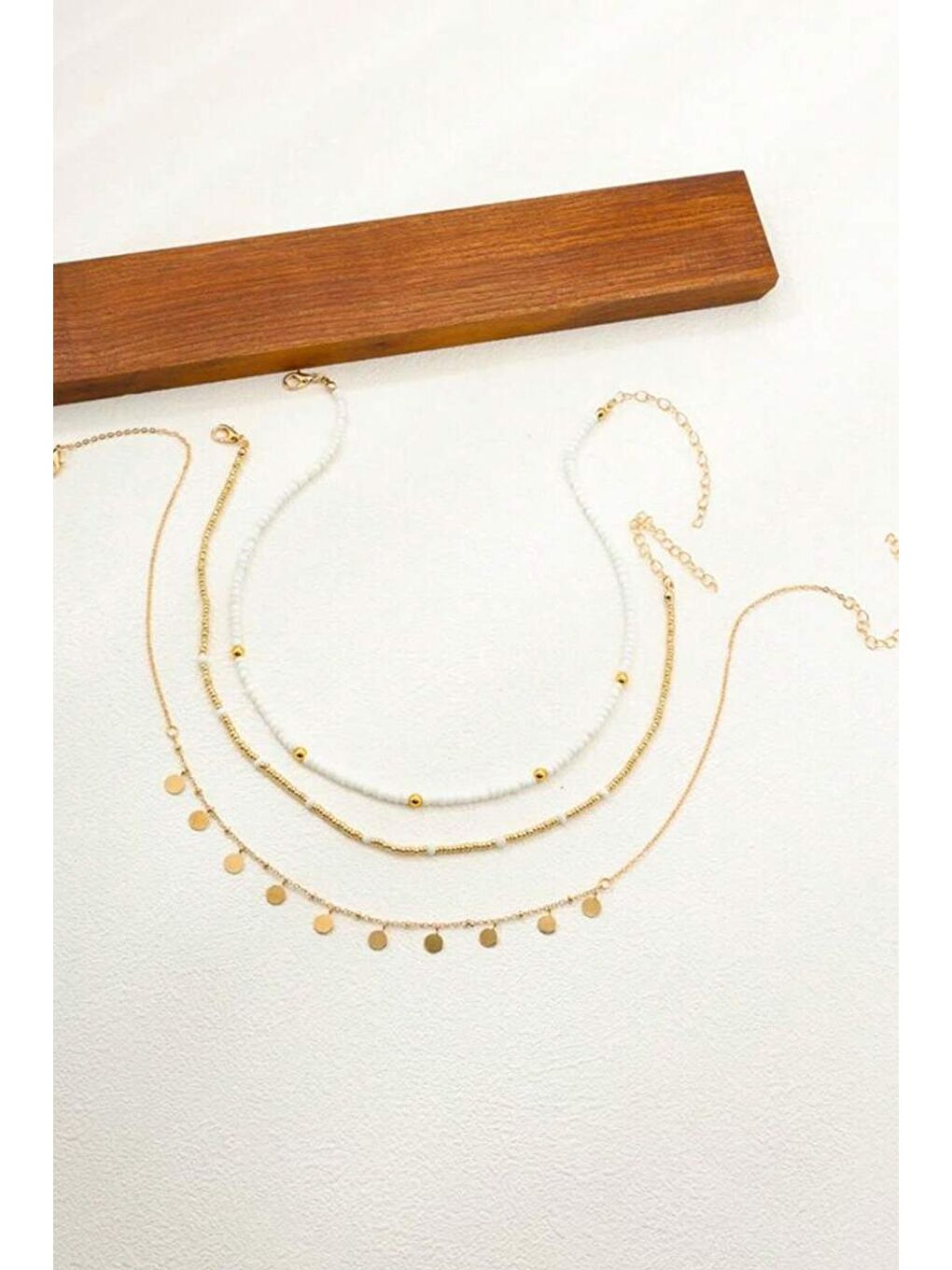 Beyaz Renkli Boncuk Yaz Kolye Seti-1