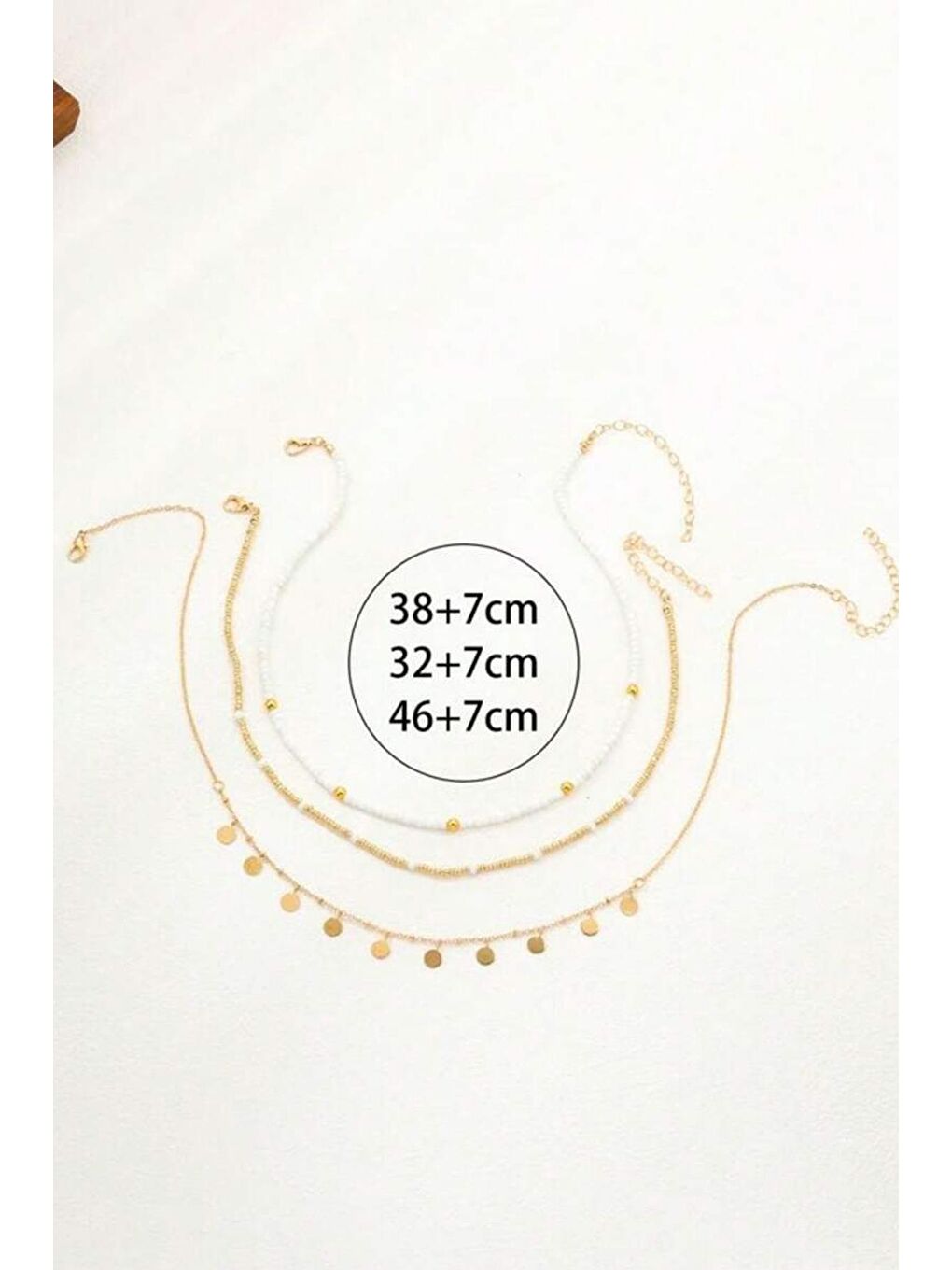 Beyaz Renkli Boncuk Yaz Kolye Seti-3