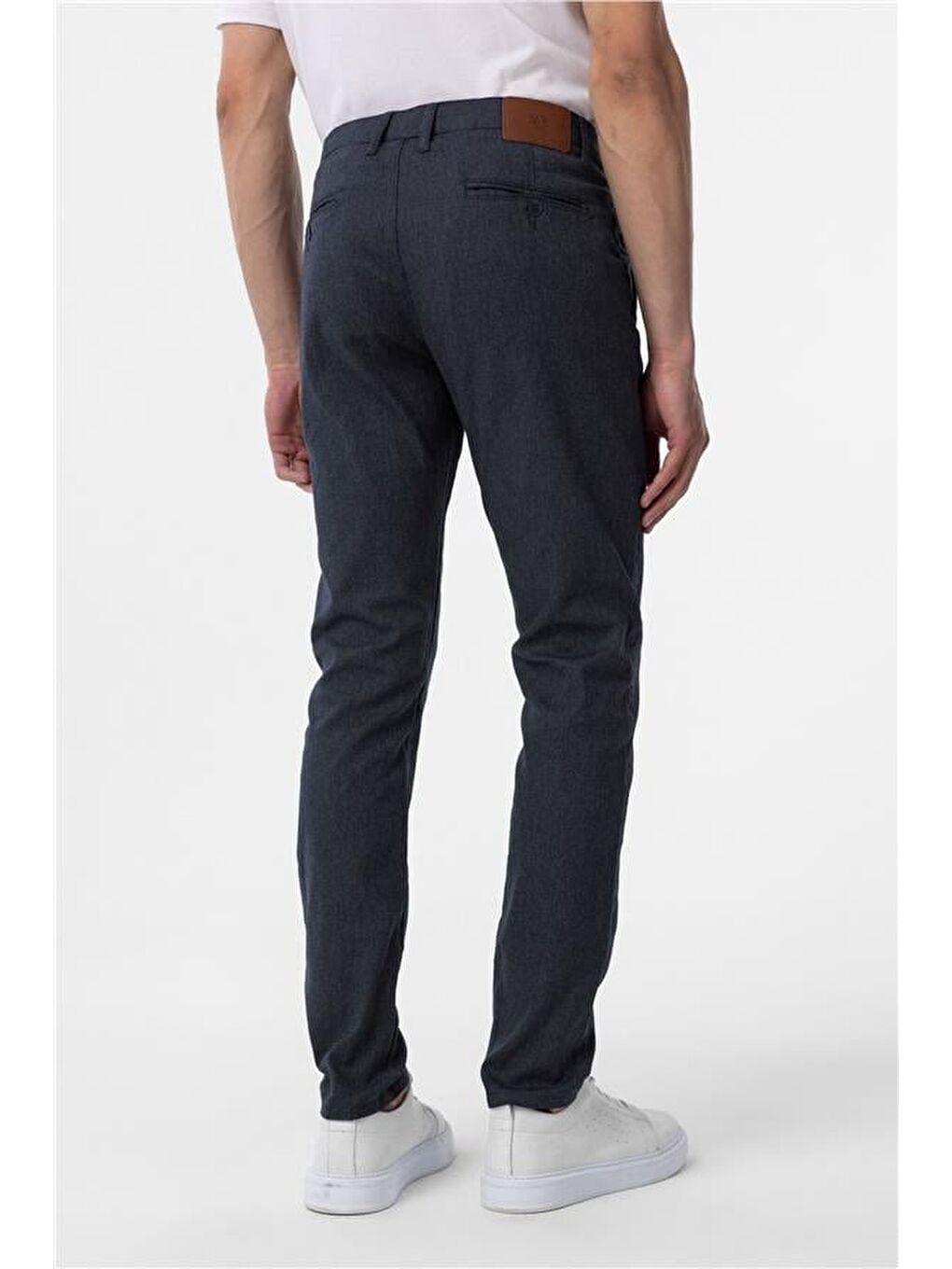 Lacivert Slim Armürlü Pantolon-5