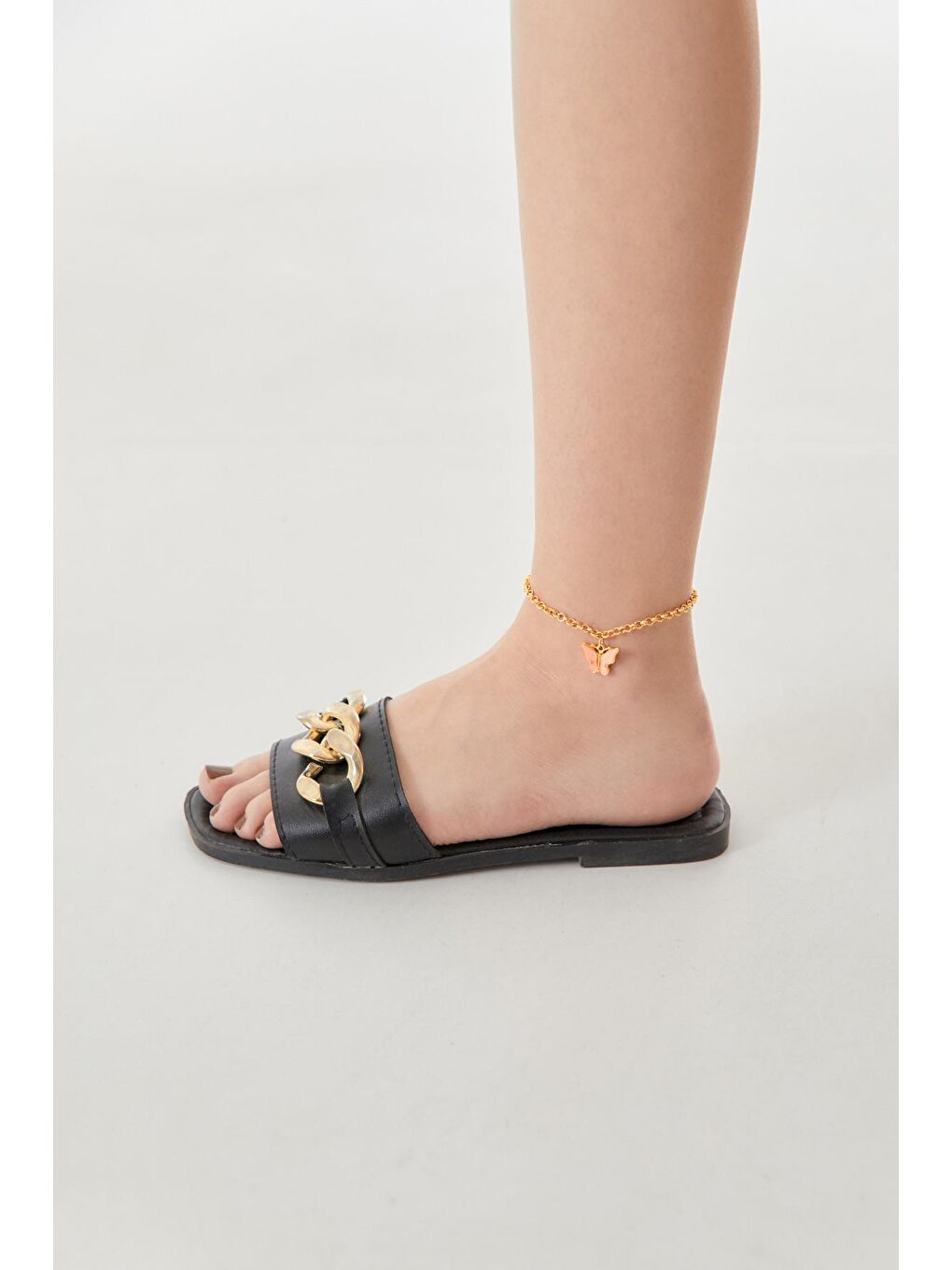 Pembe Kelebekli Zincir Halhal-3