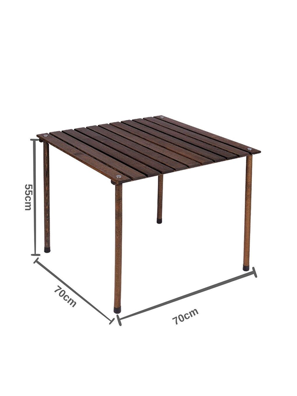 Bag The Joy Hardal Sarı Ahşap Katlanır Antrasit - Hardal Masa Sandalye Seti  70*70*55cm - 1