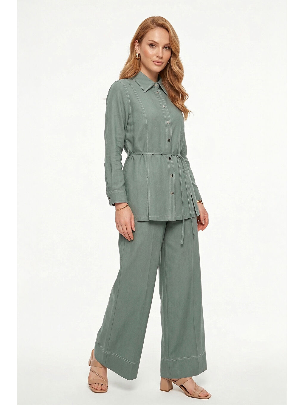 Yeşil Levidor Tunik Pantolon Takım 100833 Mint-2
