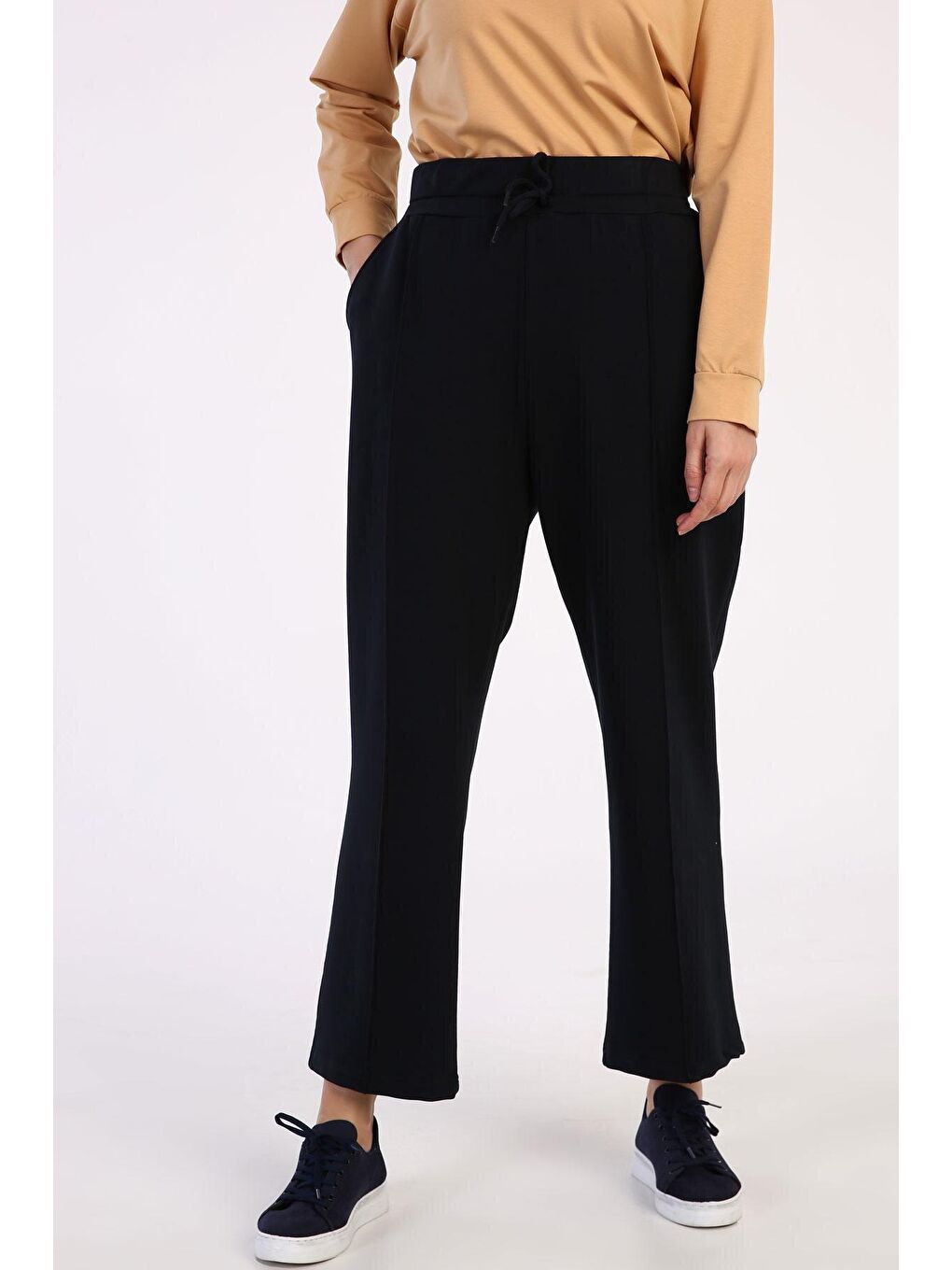 Lacivert Büyük Beden Cepli Eşofman Altı-1