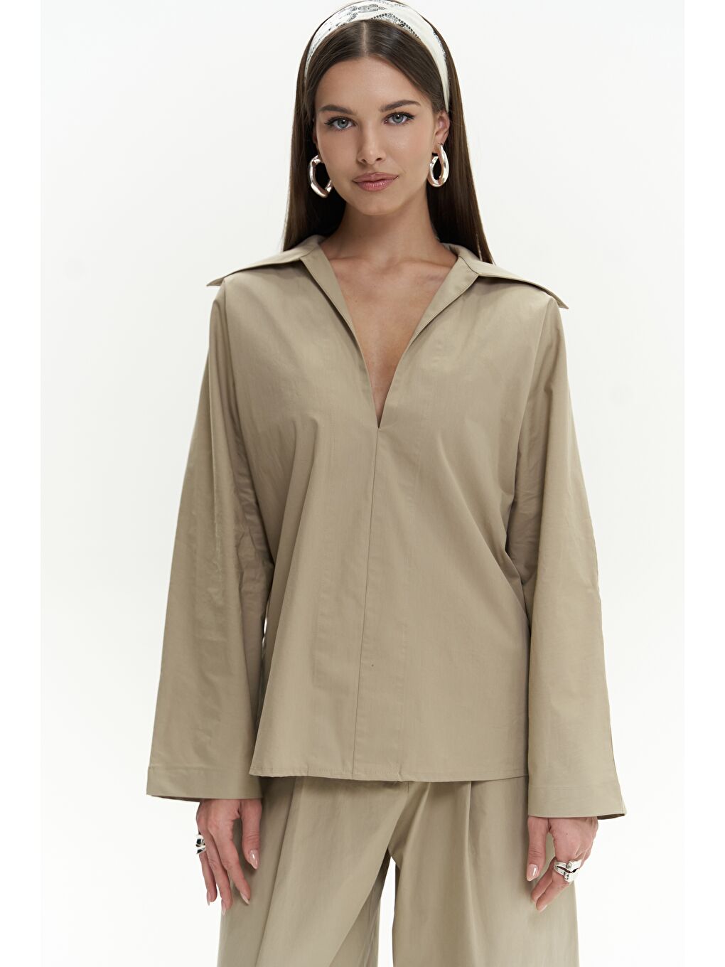Mai Collection Bej Blenham Taş Gömlek Pantolon Takım - 3