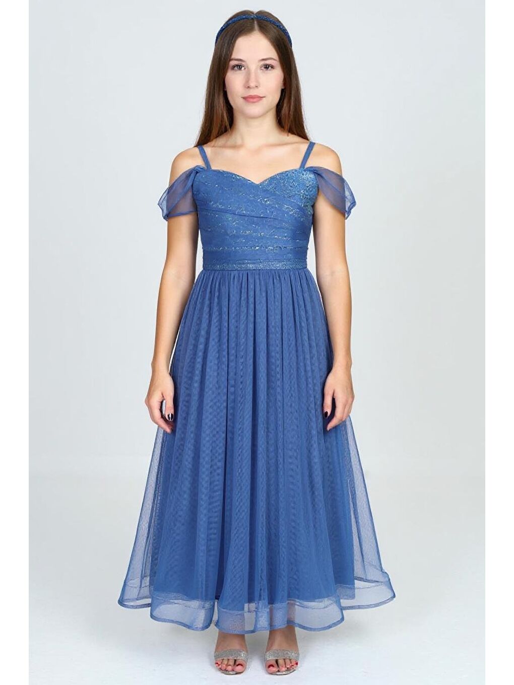 İndigo Dilina Kız Çocuk Şifon Abiye M00747