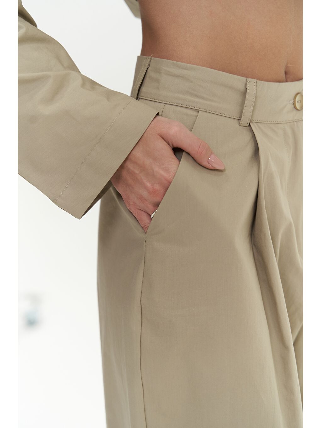 Mai Collection Bej Blenham Taş Gömlek Pantolon Takım - 6