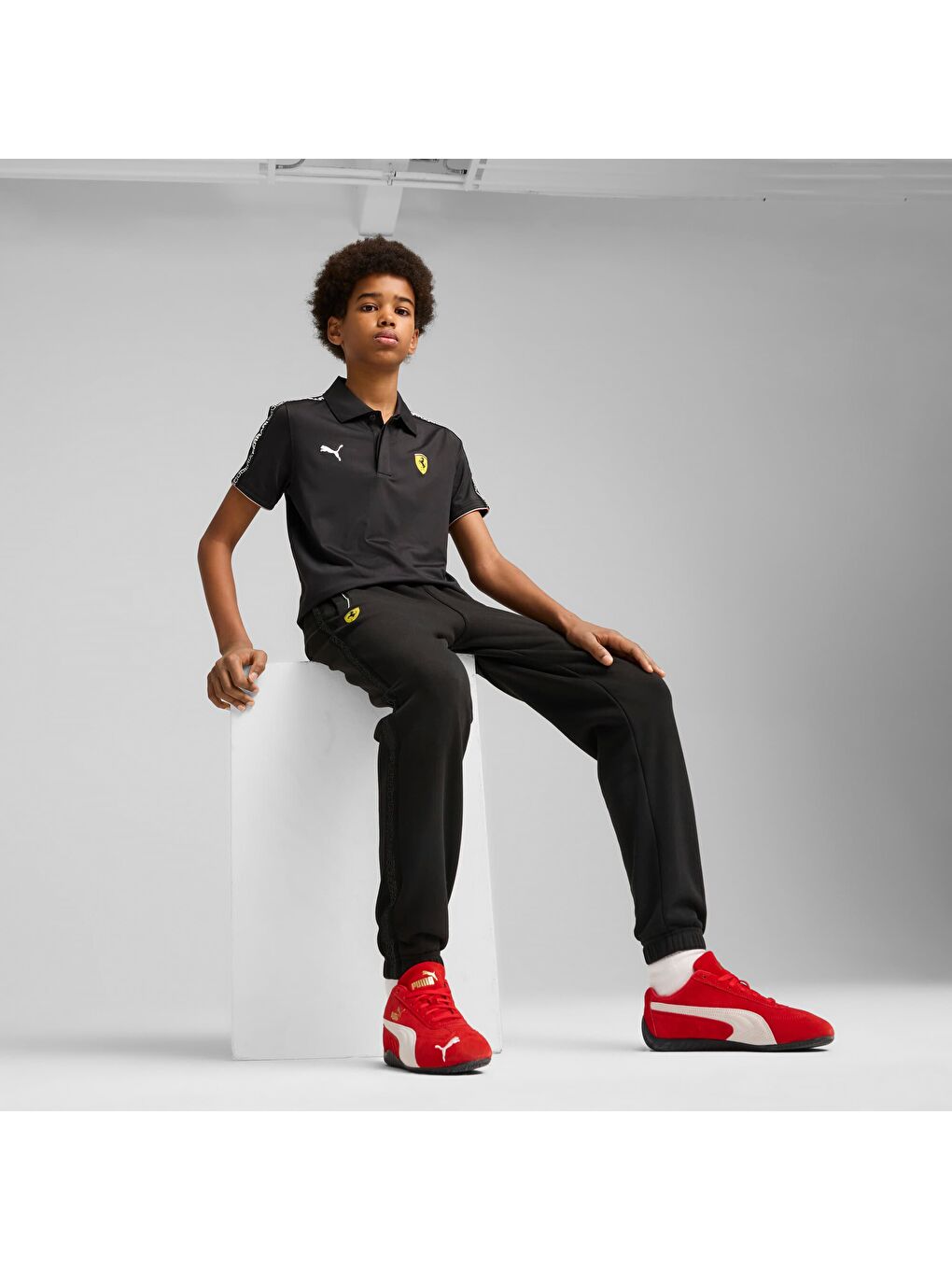 Siyah SCUDERIA FERRARI Race Genç Pantolon-3