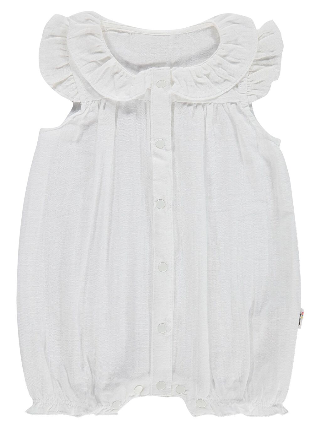 Baby Kol Ve Yaka Fırfırlı 6-18 Ay Tulum - Beyaz
