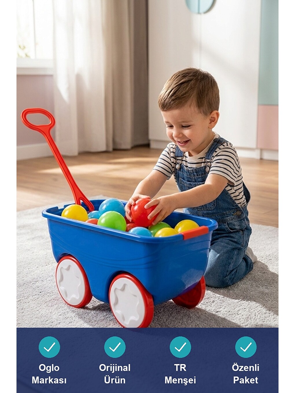 Gezgin Vagon Oyun Seti 24 Adet 7 Cm Renkli Top Mavi-4