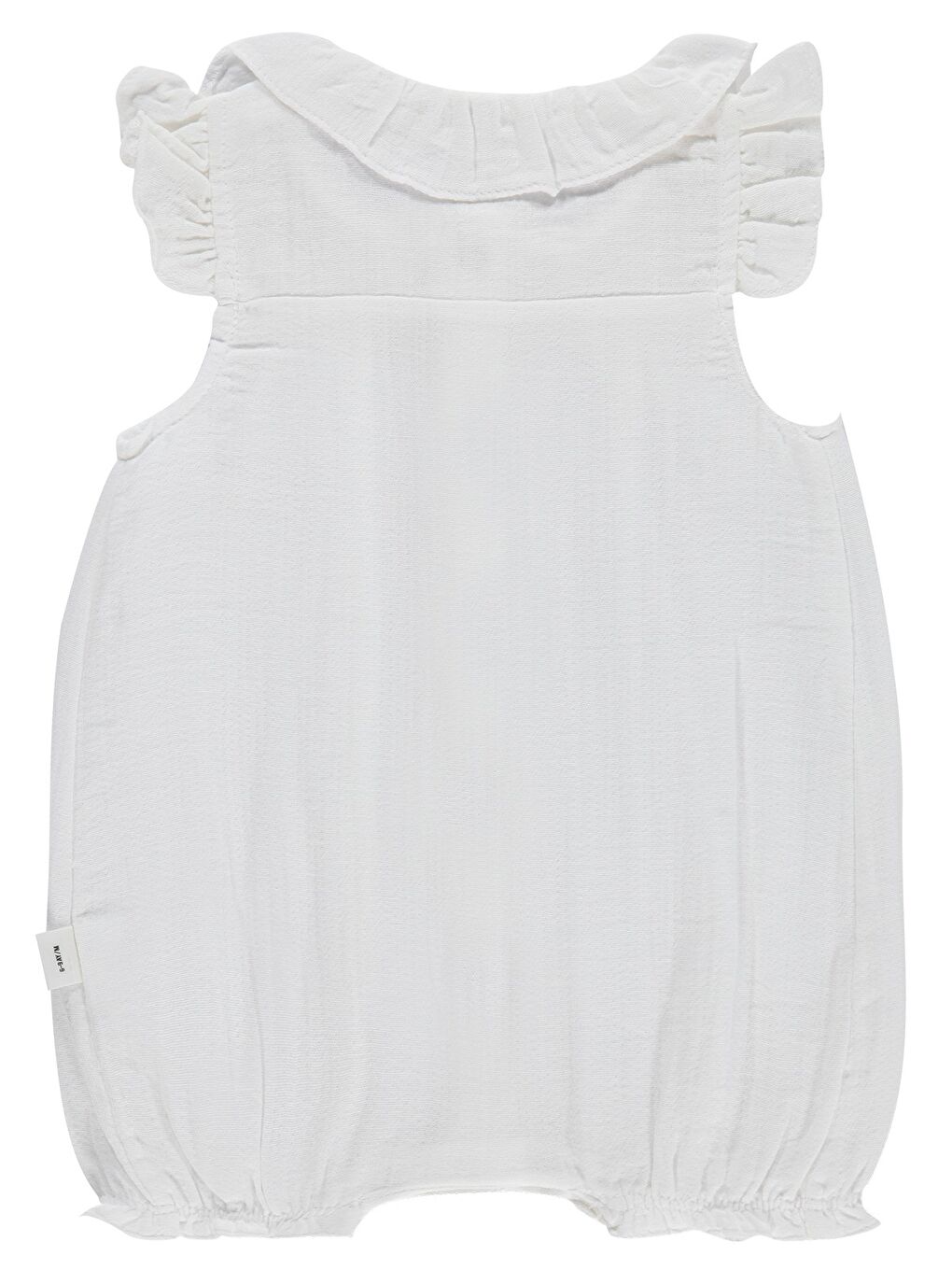 Baby Kol Ve Yaka Fırfırlı 6-18 Ay Tulum - Beyaz-1
