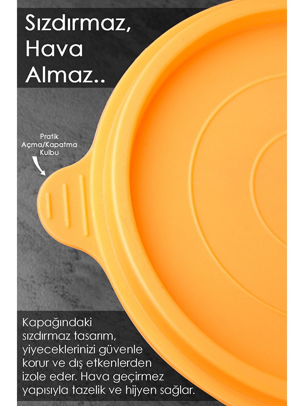 12'li Yuvarlak Gıda Saklama Kabı Seti 12x250 ml Turuncu-2