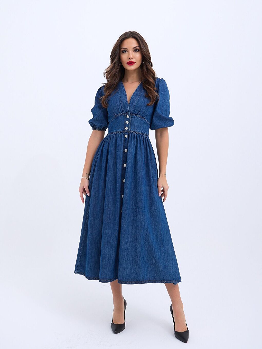 Mavi 7037 Jean ELBİSE-MAVİ