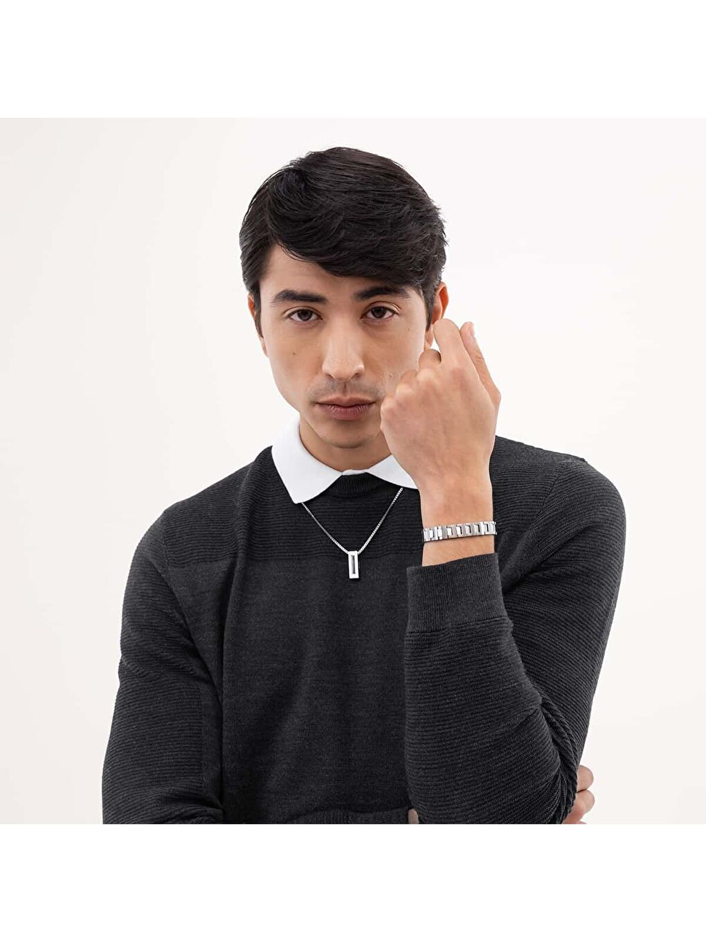 Gri HBJ1580751 Erkek Bileklik-2